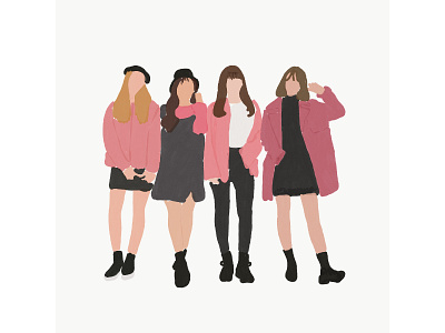 Squad VIII art beauty colours cute design drawing fashion girls illustration ira swatimanish kawaii korean minimalistic strokes women