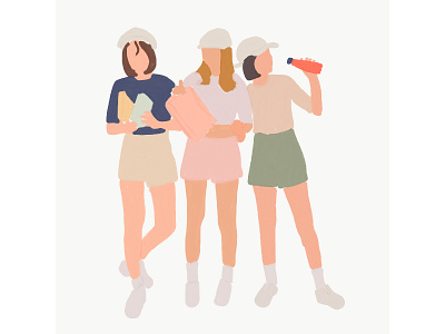 Squad VII art beauty colours cute design drawing fashion girls illustration ira swatimanish kawaii korean minimalistic strokes women