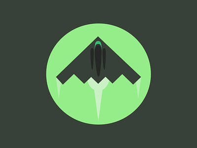Stealth Bomber green logo plane