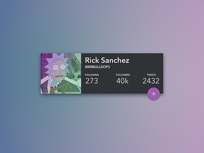 Twitter Profile Widget card material phldesign profile rick and morty twitter ui