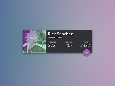 Twitter Profile Widget card material phldesign profile rick and morty twitter ui