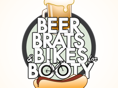 Beer Brats & Bikes for Booty beer bikes booty brats logo type typography