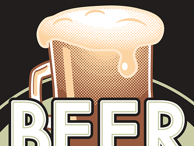 Halftone Beer beer halftone mug type typography vector