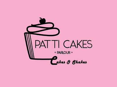 Patti Cakes Parlour, Brand logo brandidentity branding cakes cherryonthetop milkshakes parlour shop vectorart vectordrawing