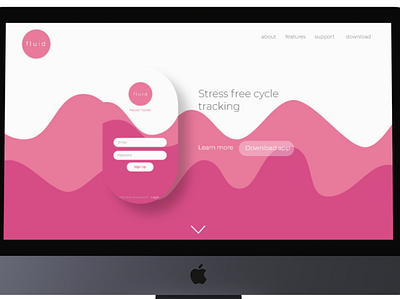 Daily ui 003 | Fluid landing page curves cycletrack dailyui feminine fluid pink