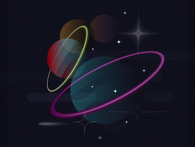 Planets&stars illustration vector website