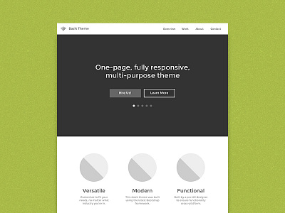 Single-page wireframe grayscale layout theme wireframe