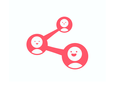 Connect & Share avatars connect little dudes share