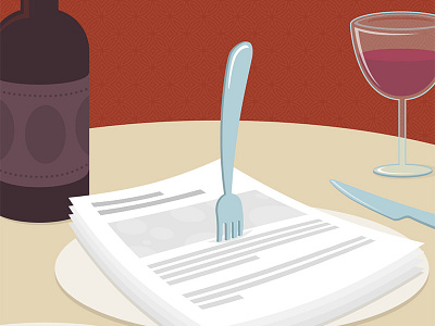 Mmm. articles dinner fork illustration plate restaurant wine