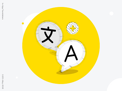 In-App Translations app flat icon illustration isometric translations