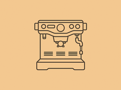 Coffee Machine coffee coffee machine icon illustration lines orange