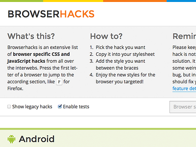 Browserhacks Redesign