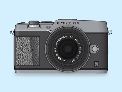 OIympus PEN E-P5 camera illustration lens olympus photography