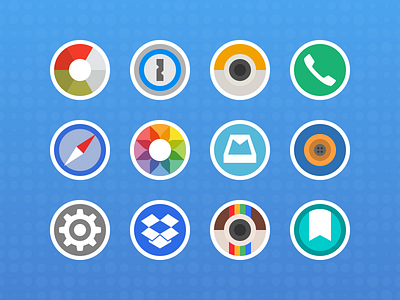 Round Sticker Icons app blue circle design icon icons ios round sticker