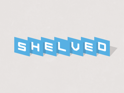 Shelved blue custom shadow typeface typography