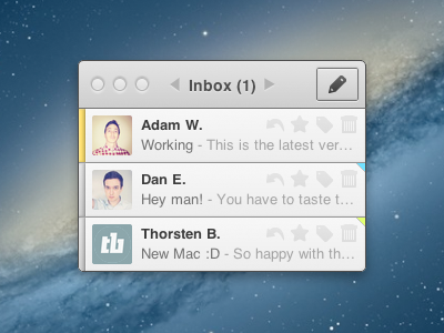 Mini Mail App app css design email inbox os x ui