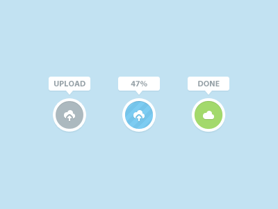 Upload Button (and Live Demo) blue cloud css green grey ui upload