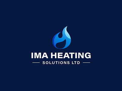IMA Heating Solutions / logo design brand corporate fire flame flame logo heating identity logo plumbing symbol