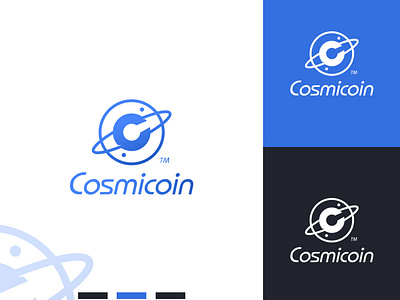 Cryptocurrency logo for a cryptocurrency brand called Cosmicoin