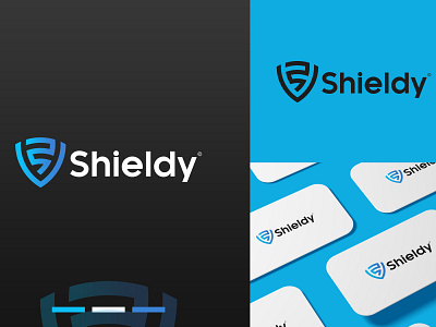 Shield logo design for an antivirus brand.