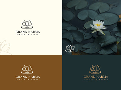 Lotus flower logo design for Grand Karma
