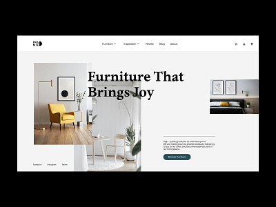 Pramie Furniture design minimal typography ui web web design website