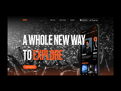 Event App Website (Design Concept) design minimal typography ui web web design website