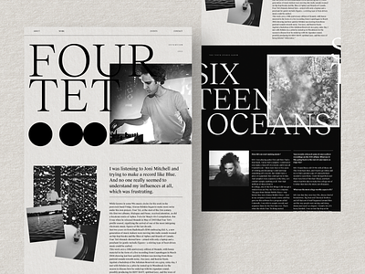 Four Tet Interview Website (Design Concept) design minimal typography ui web web design website