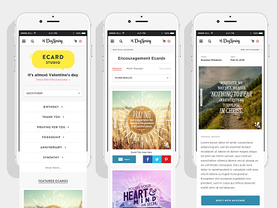 Ecard Studio by DaySpring clean content design ecards interactive layout mobile responsive ui user experience ux web design