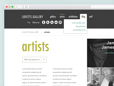 Lovetts Gallery art clean design layout minimal ui user experience ux web design