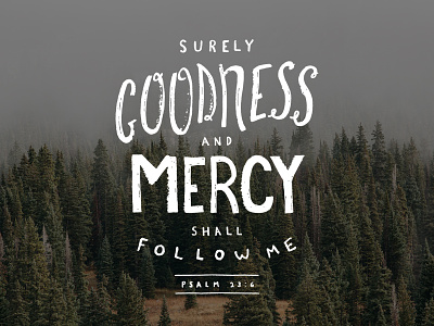 Goodness And Mercy bible design hand lettering lettering scripture sketch typography verse