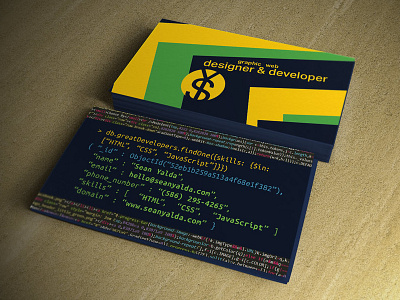 My Business Card v1.01 aktiv grotesk business card code designer developer logo mongodb ubuntu mono