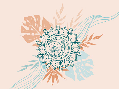 Abstract linear Yoga and vector mandala Collection