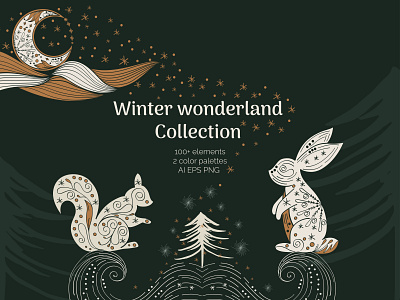 Winter Collection, Christmas vector clipart Collection