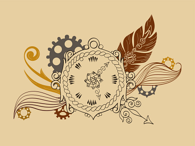 Steampunk clipart, Linear Mystical Steampunk Collection.