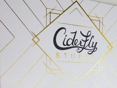 Gold Foil Business Cards for Ciderfly Studio art deco business card foil gatsby gold handrawn script script