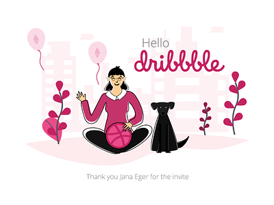 Hello Dribbble! debut shot hello hello dribbble illustration