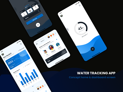 Water intake tracking app app concept design tracking app ui water water tracker