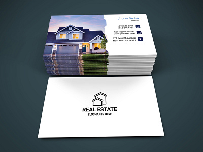 Real Estate Business Card brand business card home minimal realistic simple unique