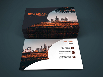 Real Estate Business Card black business business card businesscard home minimal nature realestate simple