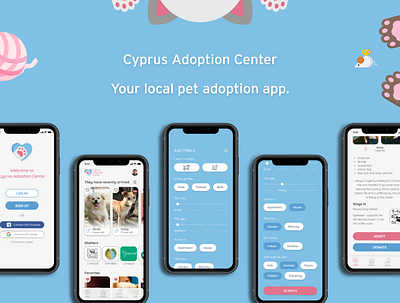 Adoption app - Cyprus Adoption Center animalshelter app cyprus design mobileapp ui uidesign ux uxdesign uxui