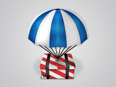 Parachute box icon illustration