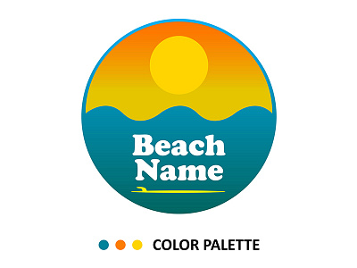 Beach Logo beach branding design flat icon illustration illustrator logo design vector