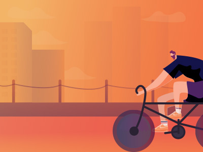 Afternoon cycling branding design flat illustration illustrator vector