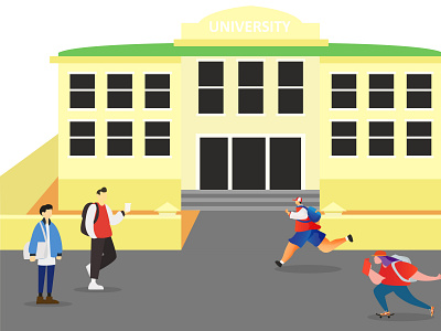 University Flat Illustration