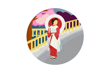 Geisha Flat Illustration design flat flatillustration illustration vector