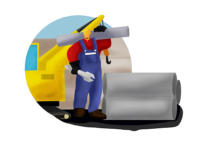 Construction workers Flat Illustration