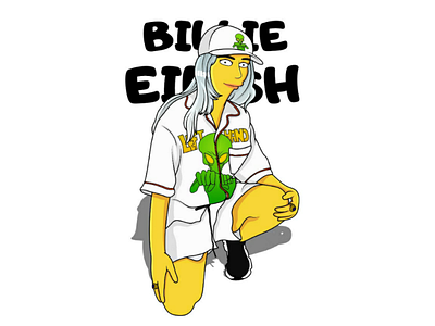 Billie Eilish Yellow Characther characther funart illustration yellow