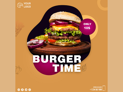 Instagram Food Post Design art branding cover design creative design food poster instagram banner instagram post instagram post design instagram template poster poster design ui