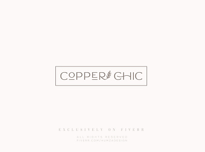 Copper Chic botanical logo branding design farm flat hand drawn logo herbs illustrator logo modern nutrition typography wheat